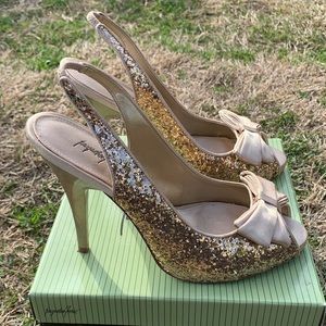 Gold Glitter Heels